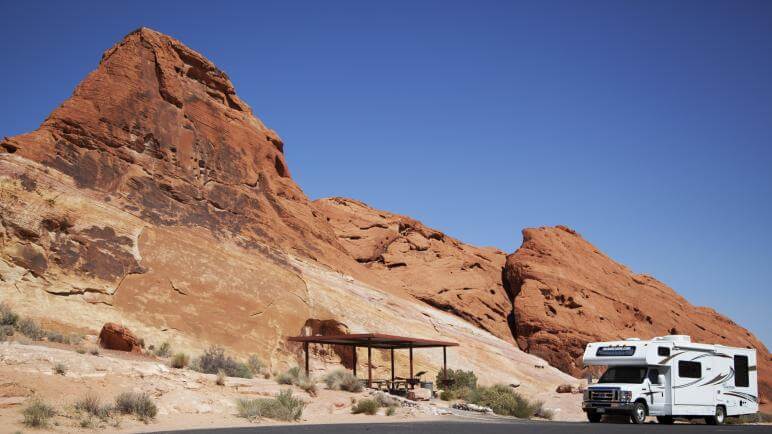 camping in valley of fire